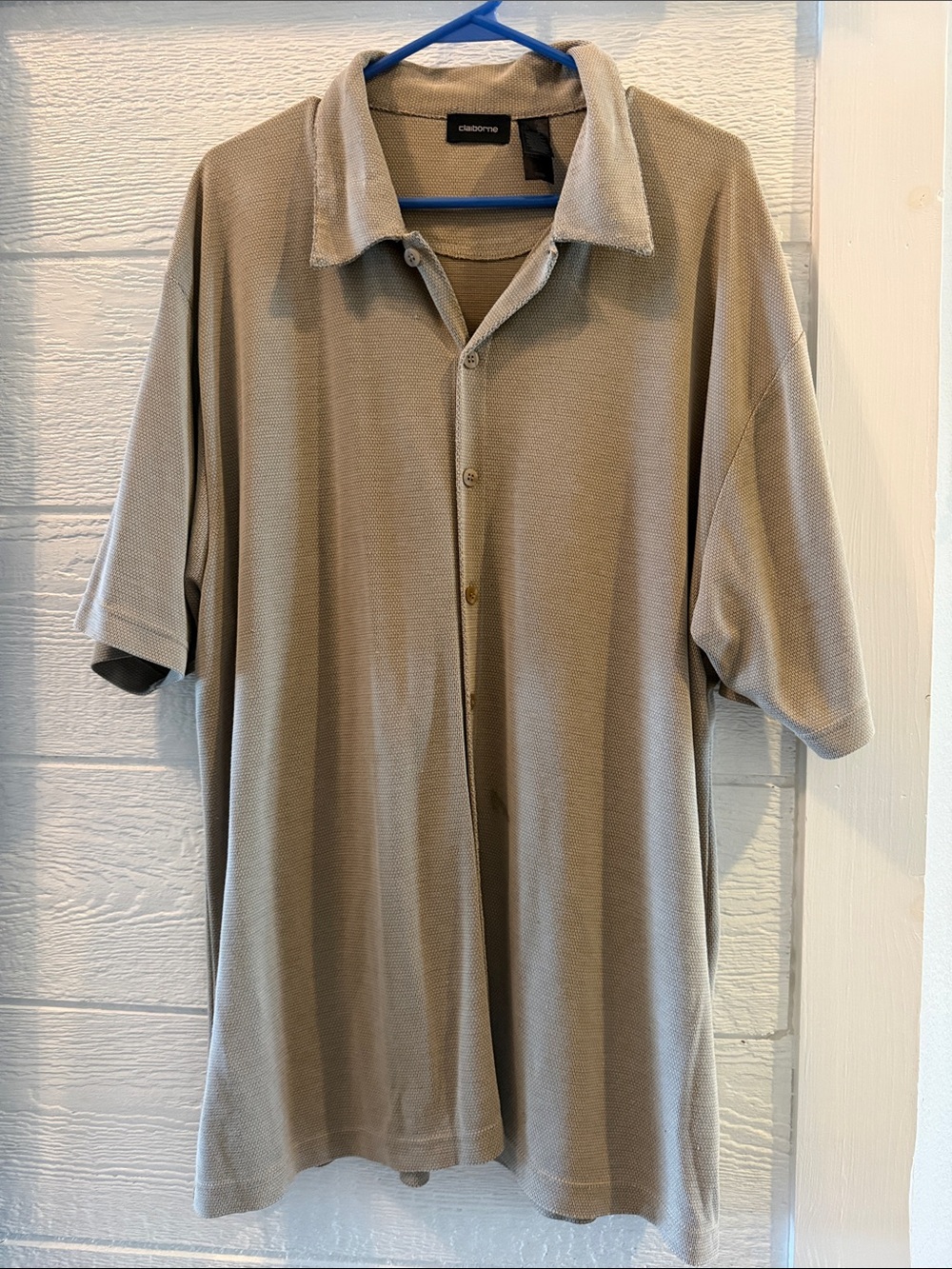 Claiborne Men’s Button-Down Casual Shirt in Taupe